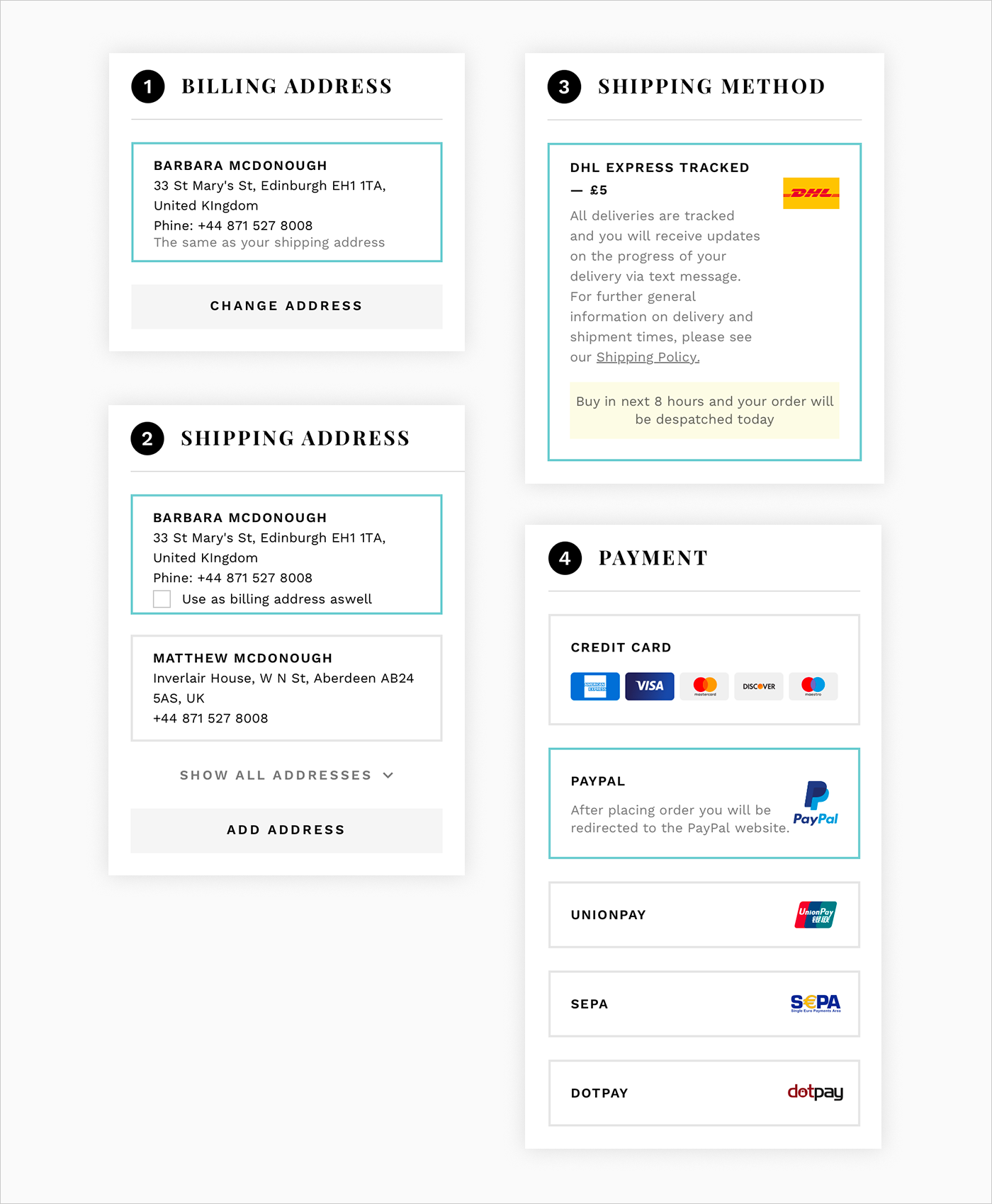 mobile checkout design