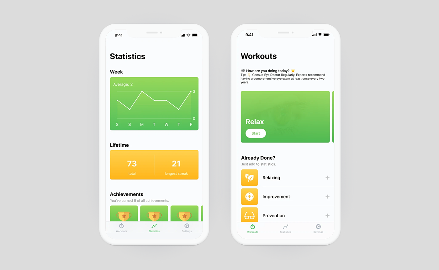 app for eye workout - healthcare gamification examples
