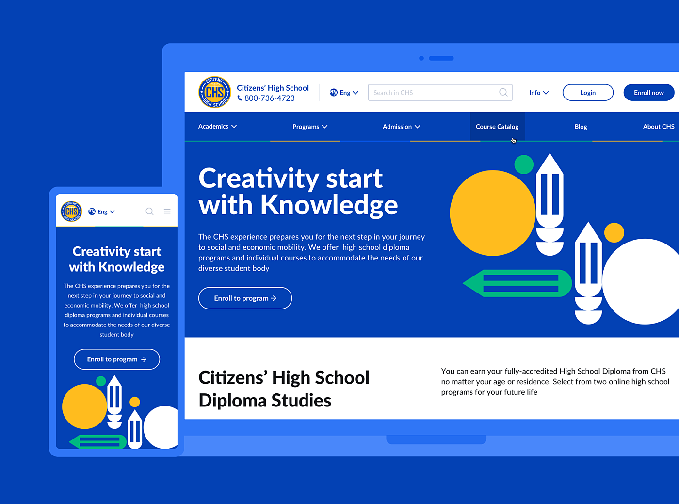 CHS project high school website - best education website design