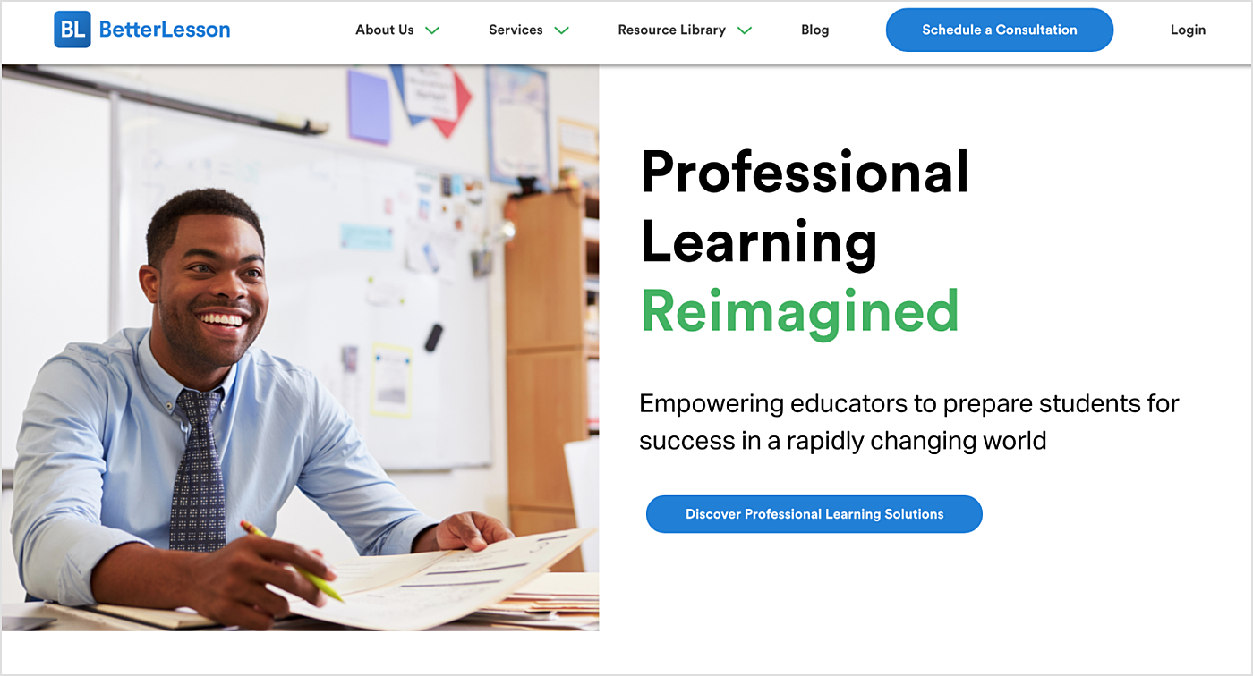 betterlesson - best website designs for education