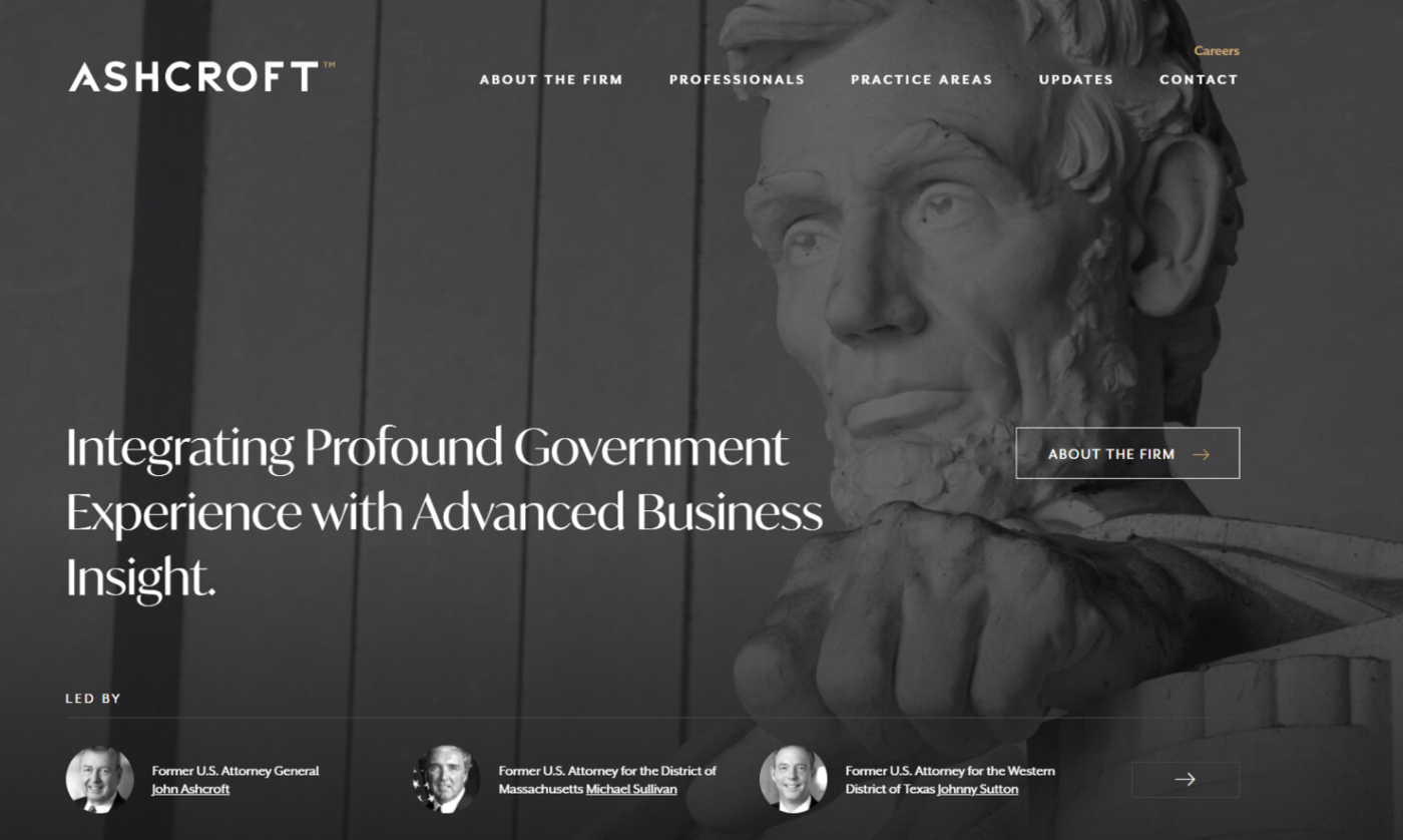Dark-styled website by Ashcroft