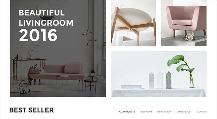 minimalist furniture website design 